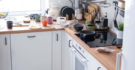 cluttered kitchen